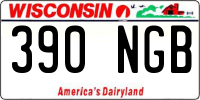 WI license plate 390NGB