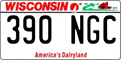 WI license plate 390NGC