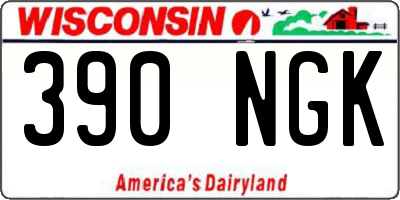 WI license plate 390NGK