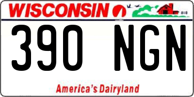 WI license plate 390NGN