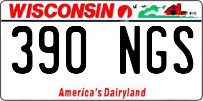 WI license plate 390NGS