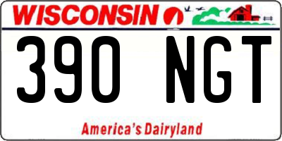 WI license plate 390NGT