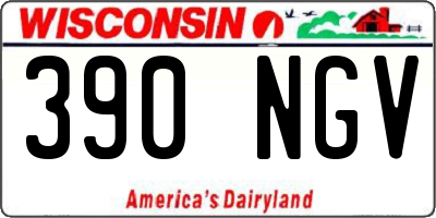 WI license plate 390NGV