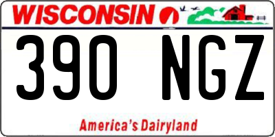 WI license plate 390NGZ