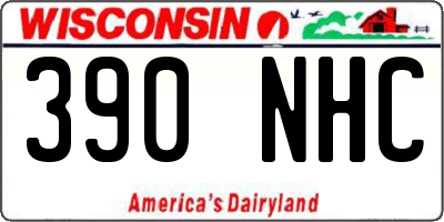 WI license plate 390NHC