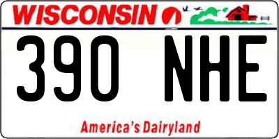 WI license plate 390NHE