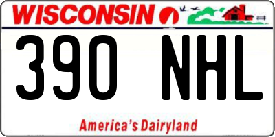 WI license plate 390NHL