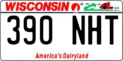 WI license plate 390NHT