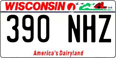 WI license plate 390NHZ