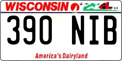 WI license plate 390NIB