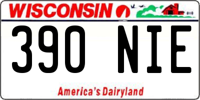 WI license plate 390NIE