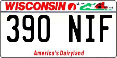 WI license plate 390NIF