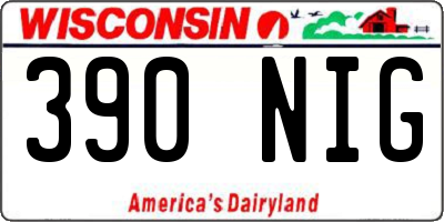 WI license plate 390NIG