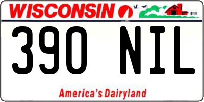 WI license plate 390NIL