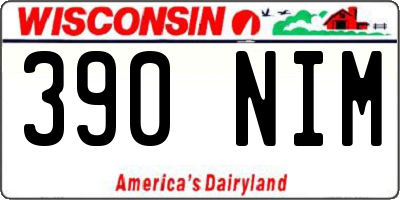 WI license plate 390NIM