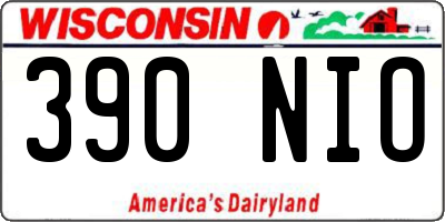 WI license plate 390NIO
