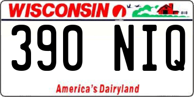 WI license plate 390NIQ
