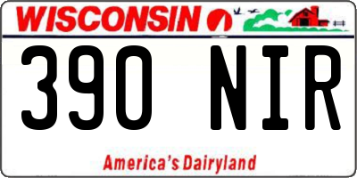 WI license plate 390NIR