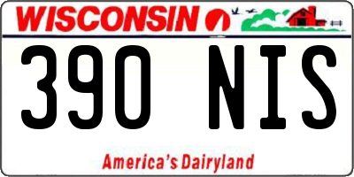 WI license plate 390NIS