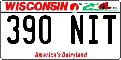 WI license plate 390NIT
