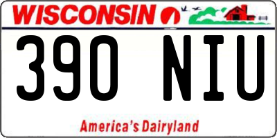 WI license plate 390NIU