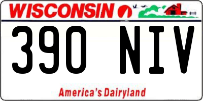 WI license plate 390NIV