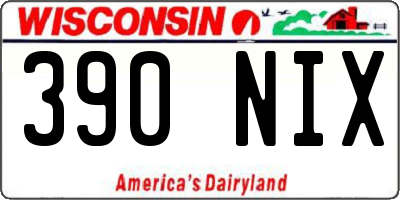 WI license plate 390NIX