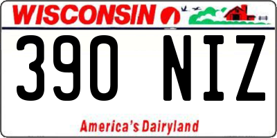 WI license plate 390NIZ