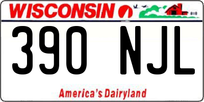 WI license plate 390NJL