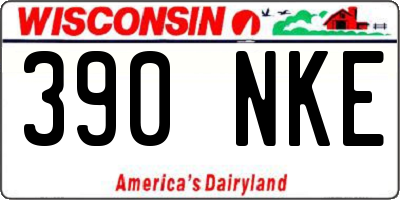 WI license plate 390NKE