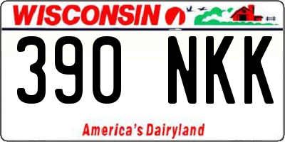 WI license plate 390NKK