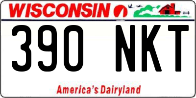 WI license plate 390NKT