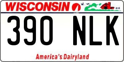 WI license plate 390NLK