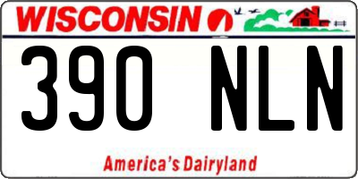 WI license plate 390NLN
