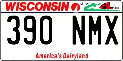 WI license plate 390NMX