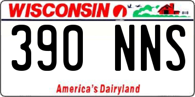 WI license plate 390NNS