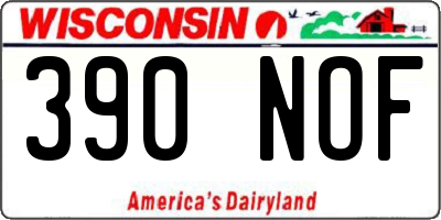 WI license plate 390NOF