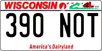 WI license plate 390NOT