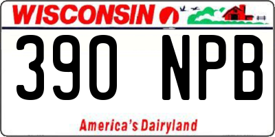 WI license plate 390NPB