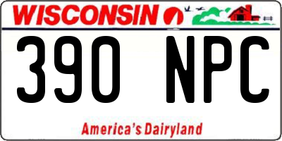 WI license plate 390NPC