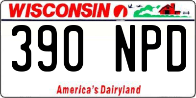 WI license plate 390NPD
