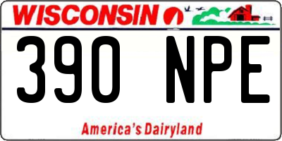 WI license plate 390NPE