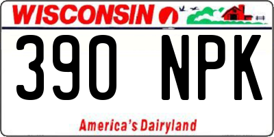 WI license plate 390NPK
