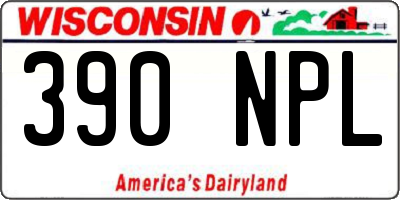 WI license plate 390NPL