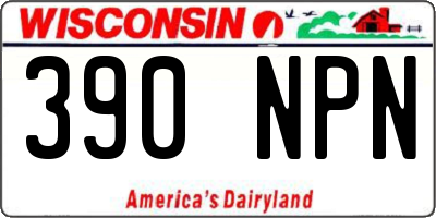 WI license plate 390NPN