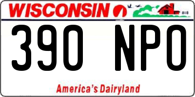 WI license plate 390NPO