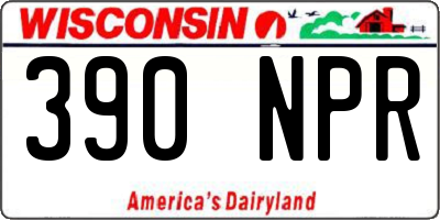 WI license plate 390NPR
