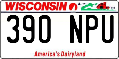 WI license plate 390NPU