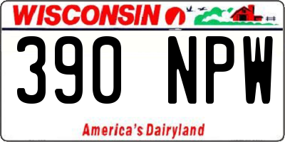 WI license plate 390NPW