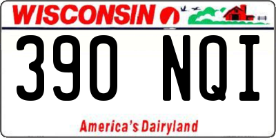 WI license plate 390NQI